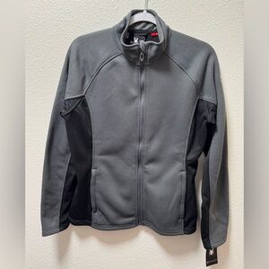 Spyder Polar Fleece Sweater Jacket Full Zip Waffle Pockets Gray Women's Large